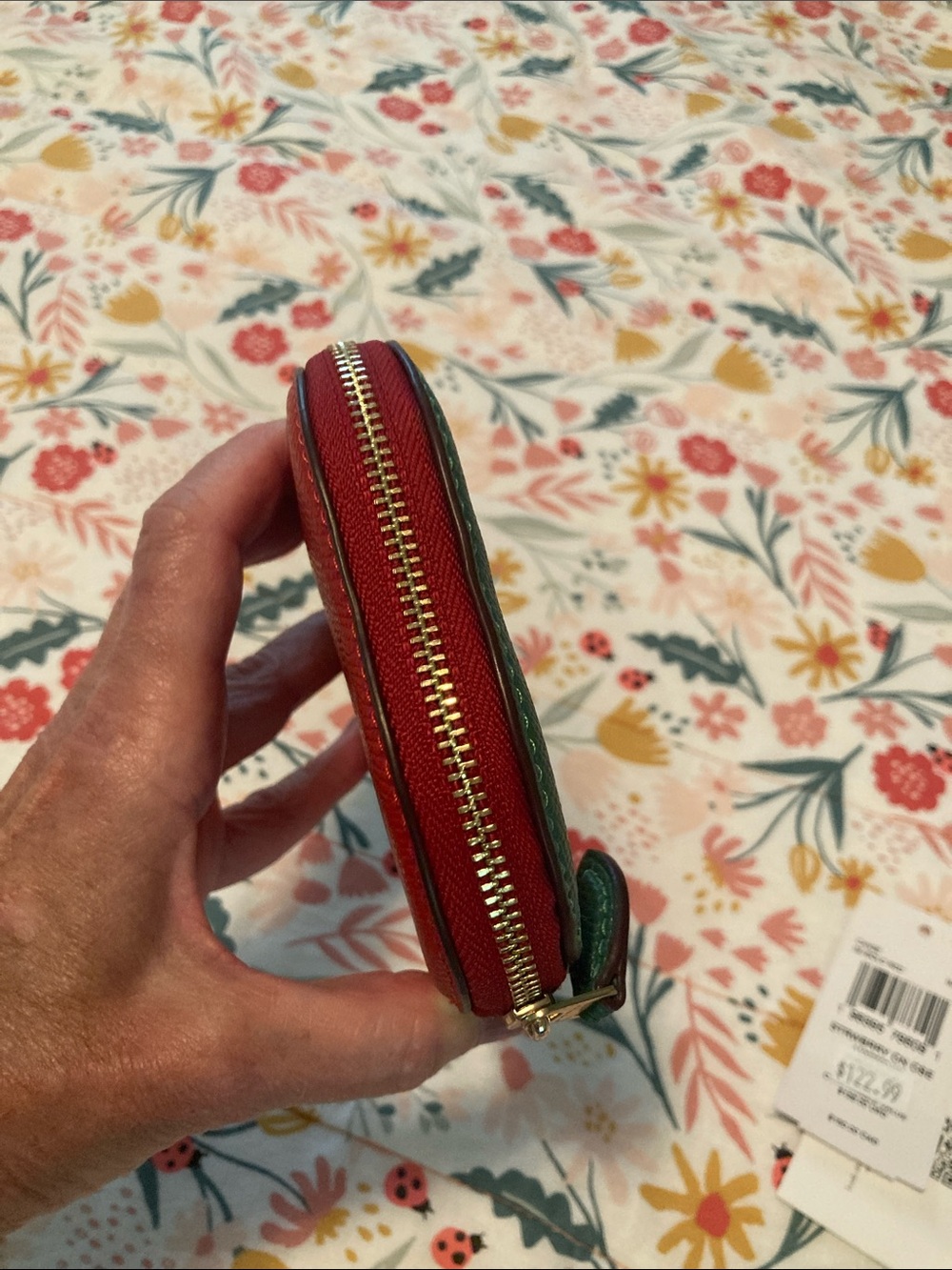 Coach Red Strawberry Coin Case with Green Top - Picture 4 of 8